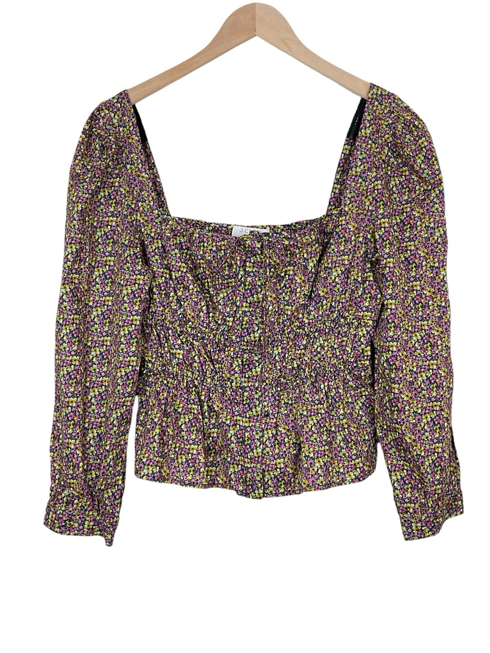 J. Crew Cinched waist organic cotton top in Liberty Busy Izzy fabric Size 10